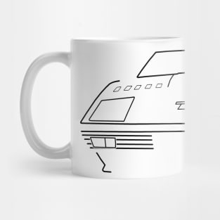 TVR Tasmin 1980s classic sports car black outline graphic Mug